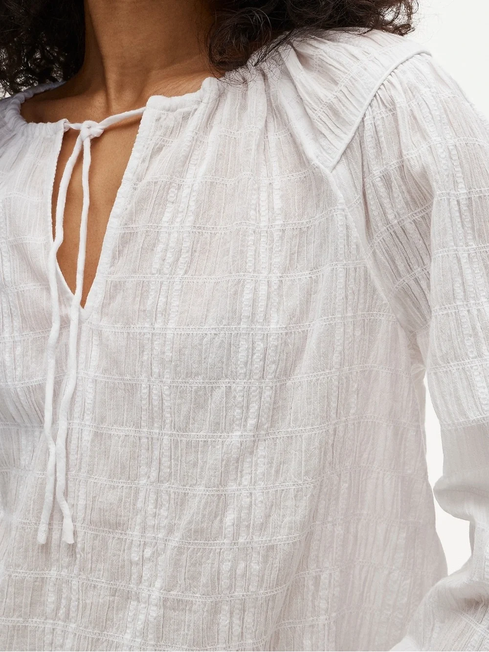 J.CREW Tie-Front Popover Top, Size M